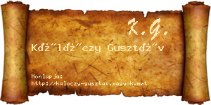 Kálóczy Gusztáv névjegykártya