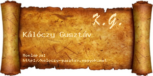 Kálóczy Gusztáv névjegykártya