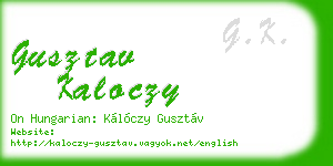 gusztav kaloczy business card