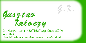 gusztav kaloczy business card